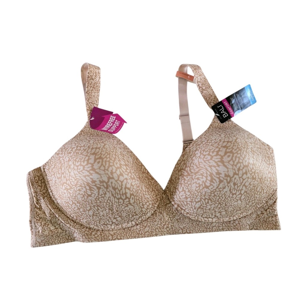 Bali Women's Comfort Revolution Ultimate Wireless Support Bra Beige Size 3X